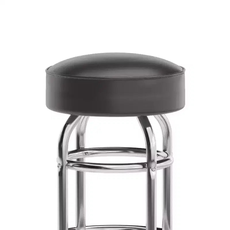 Sgabello da bar per ristorante Emma and Oliver Retro Backless Double Ring cromato