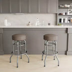 Sgabello da bar per ristorante Emma and Oliver Retro Backless Double Ring cromato
