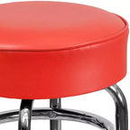 Sgabello da bar per ristorante Emma and Oliver Retro Backless Double Ring cromato
