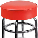 Sgabello da bar per ristorante Emma and Oliver Retro Backless Double Ring cromato