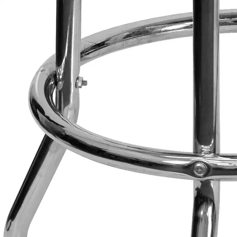 Sgabello da bar per ristorante Emma and Oliver Retro Backless Double Ring cromato