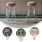 Sgabello da bar per ristorante Emma and Oliver Retro Backless Double Ring cromato