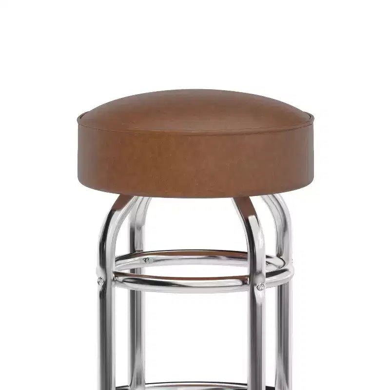 Sgabello da bar per ristorante Emma and Oliver Retro Backless Double Ring cromato