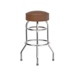 Sgabello da bar per ristorante Emma and Oliver Retro Backless Double Ring cromato