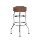 Sgabello da bar per ristorante Emma and Oliver Retro Backless Double Ring cromato