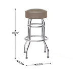 Sgabello da bar per ristorante Emma and Oliver Retro Backless Double Ring cromato