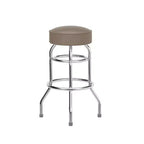 Sgabello da bar per ristorante Emma and Oliver Retro Backless Double Ring cromato