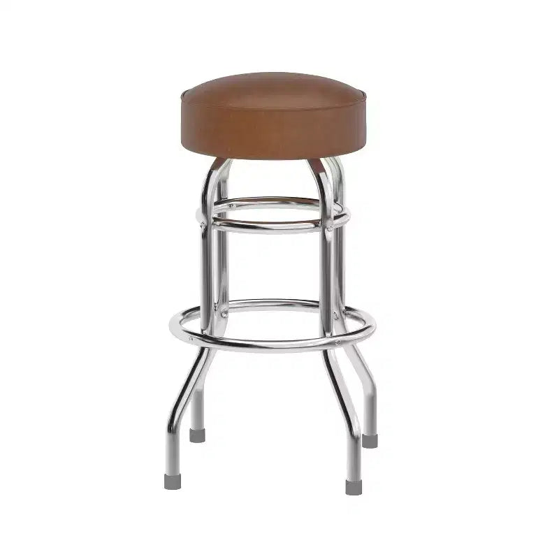 Sgabello da bar per ristorante Emma and Oliver Retro Backless Double Ring cromato