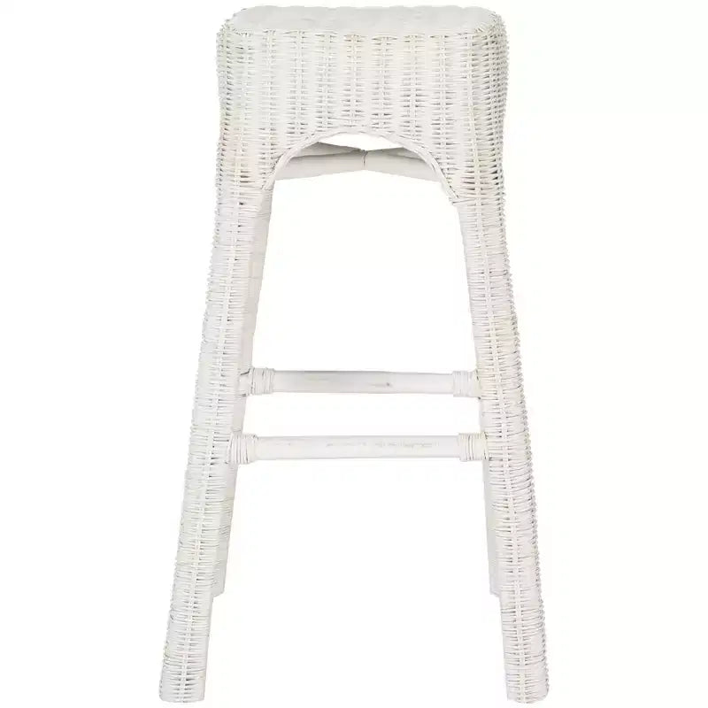 Sgabello Percy Wicker - WIK6501A - Bianco invecchiato - Safavieh