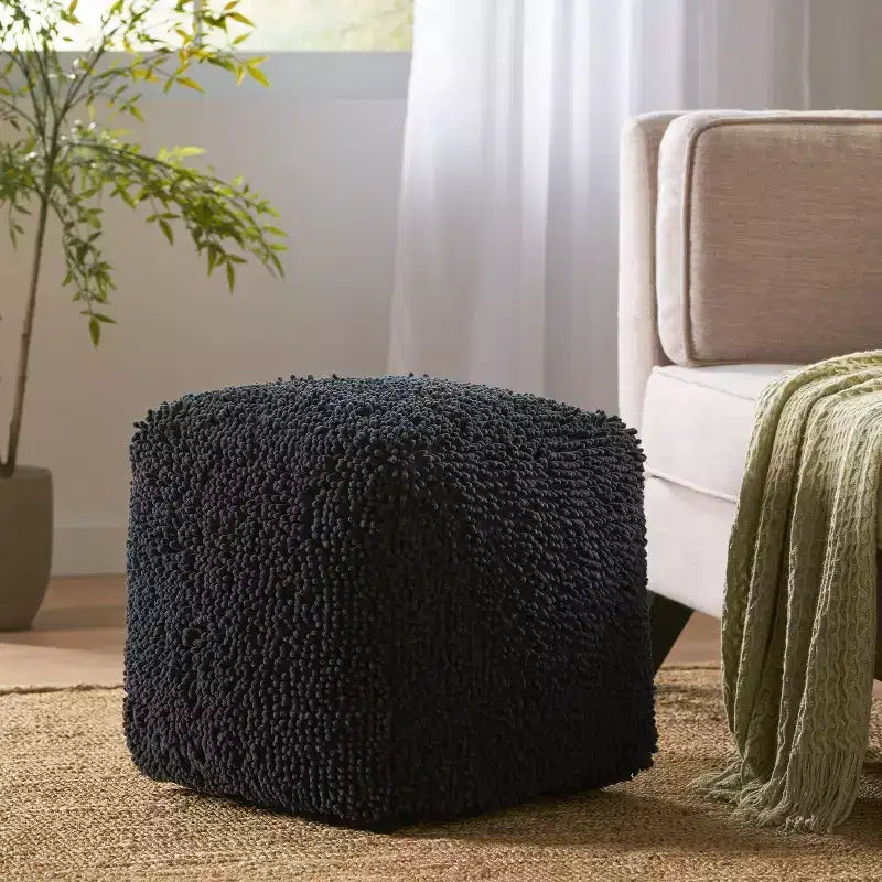 Moloney Moderno Pouf Cubo in ciniglia di microfibra - Christopher Knight Home