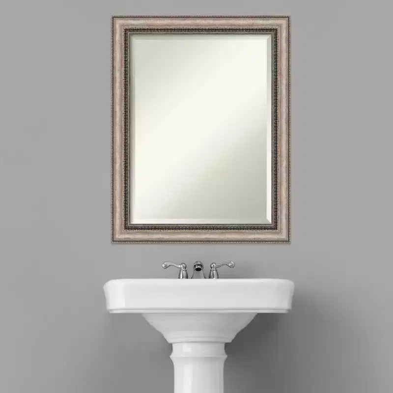 Lyla specchio da parete per bagno con cornice ornata, colore argento - Amanti Art