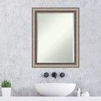 Lyla specchio da parete per bagno con cornice ornata, colore argento - Amanti Art
