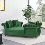 Chaise longue "Tête-à-tête" in velluto trapuntato Houck Modern Glam con cuscini decorativi - Christopher Knight Home