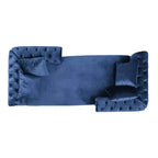 Chaise longue "Tête-à-tête" in velluto trapuntato Houck Modern Glam con cuscini decorativi - Christopher Knight Home