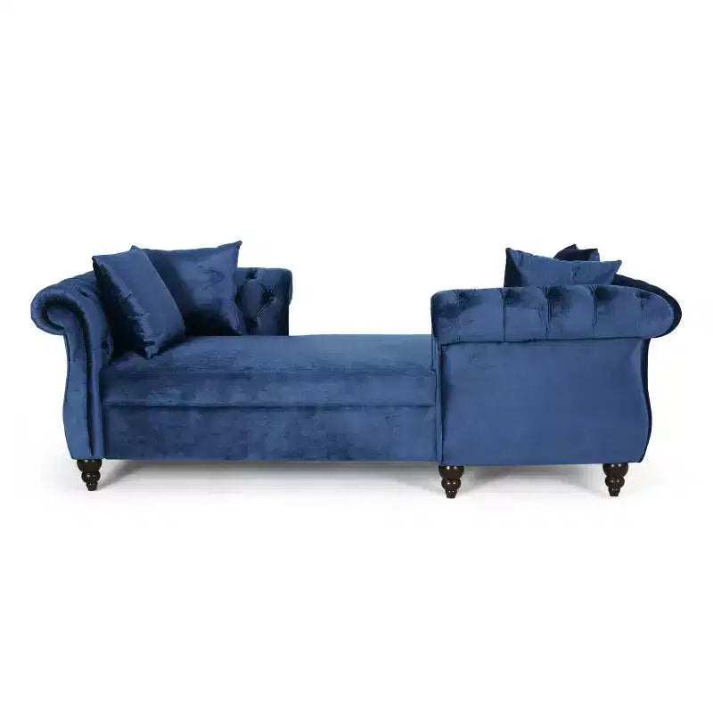 Chaise longue "Tête-à-tête" in velluto trapuntato Houck Modern Glam con cuscini decorativi - Christopher Knight Home