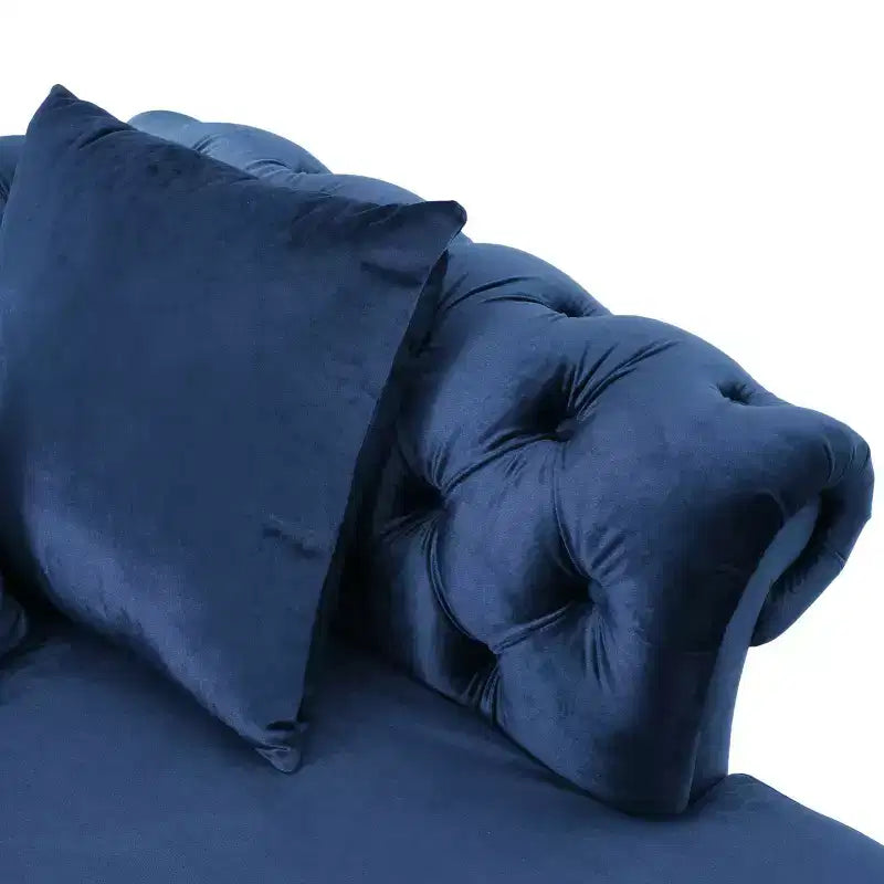Chaise longue "Tête-à-tête" in velluto trapuntato Houck Modern Glam con cuscini decorativi - Christopher Knight Home