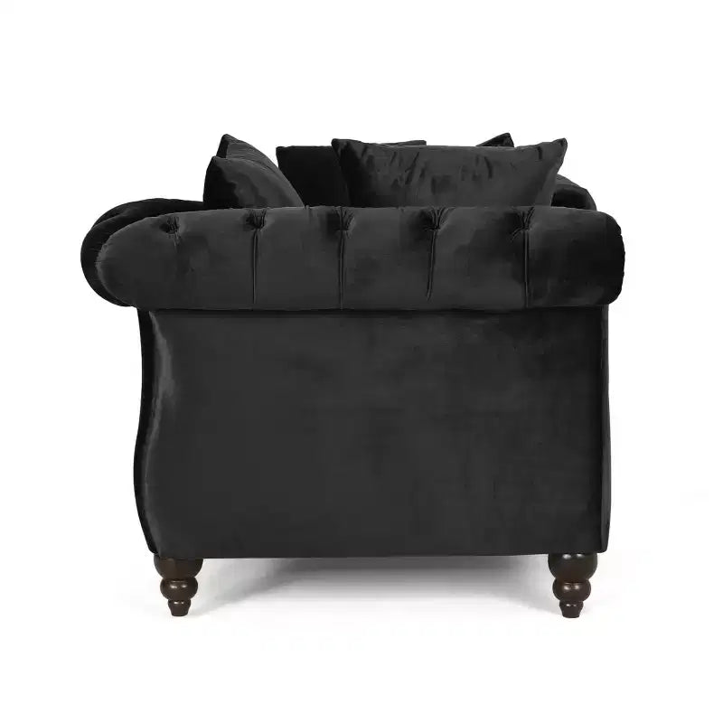 Chaise longue "Tête-à-tête" in velluto trapuntato Houck Modern Glam con cuscini decorativi - Christopher Knight Home