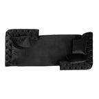 Chaise longue "Tête-à-tête" in velluto trapuntato Houck Modern Glam con cuscini decorativi - Christopher Knight Home