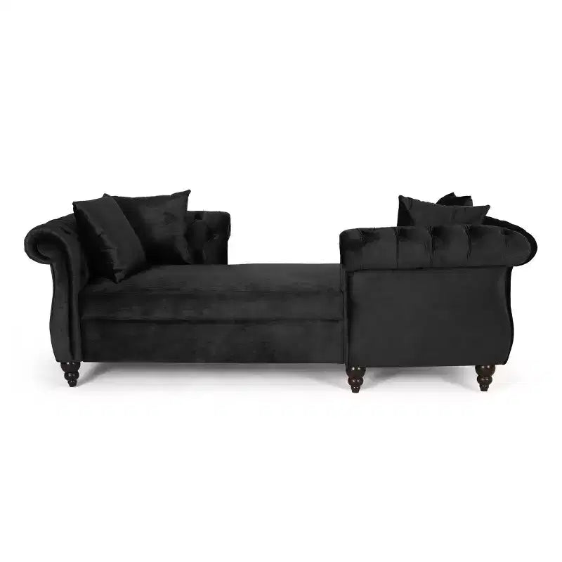 Chaise longue "Tête-à-tête" in velluto trapuntato Houck Modern Glam con cuscini decorativi - Christopher Knight Home