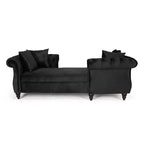 Chaise longue "Tête-à-tête" in velluto trapuntato Houck Modern Glam con cuscini decorativi - Christopher Knight Home