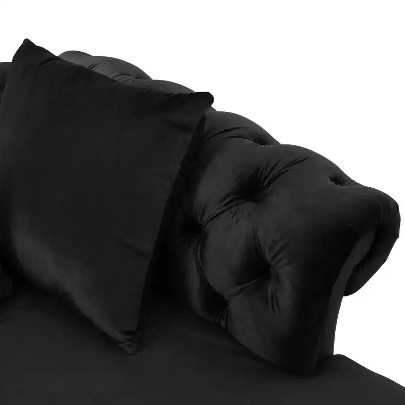 Chaise longue "Tête-à-tête" in velluto trapuntato Houck Modern Glam con cuscini decorativi - Christopher Knight Home