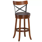 Costway Set di 2 Sgabelli da Bar Girevoli da 75 cm, Sedie da Bar con Gambe in Legno di Caucciù