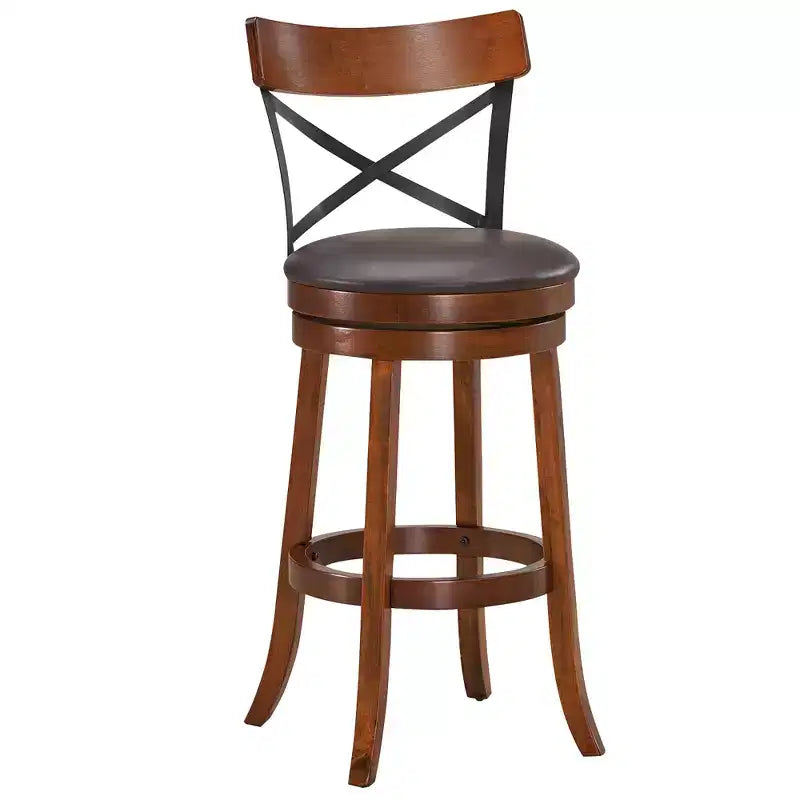 Costway Set di 2 Sgabelli da Bar Girevoli da 75 cm, Sedie da Bar con Gambe in Legno di Caucciù