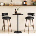 Tavolo da pub rotondo Costway, 4 pz, tavolino da bistrò bar cocktail da 24" con base in metallo, nero