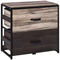 Vinsetto Office File Cabinet w/ 2 Large Drawers and Adjustable Metal Hanging Bars for A4 Letter and Legal Sized Files, Storage Organizer, Brown/Black