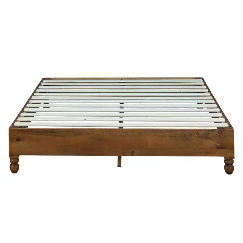 MUSEHOMEINC Base Letto a Piattaforma da 12 Pollici in Legno Massello di Pino con Doghe in Legno, King Size