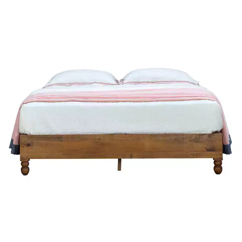 MUSEHOMEINC Base Letto a Piattaforma da 12 Pollici in Legno Massello di Pino con Doghe in Legno, King Size