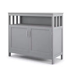 Costway Mobile Credenza da Cucina con 2 Ante e Scaffale Bianco/Nero/Grigio