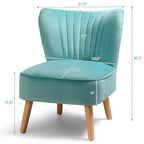 Costway Poltrona accent 2 pz Poltrona singola senza braccioli con gambe in legno