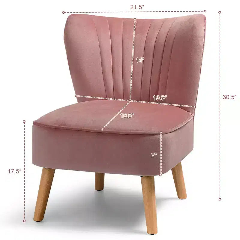 Costway Poltrona accent 2 pz Poltrona singola senza braccioli con gambe in legno