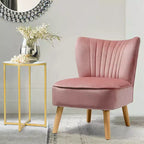Costway Poltrona accent 2 pz Poltrona singola senza braccioli con gambe in legno