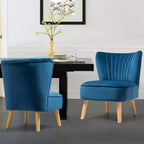 Costway Poltrona accent 2 pz Poltrona singola senza braccioli con gambe in legno