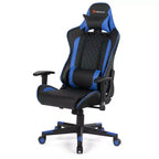 Sedia da Gaming con Massaggio Costway, Sedia da Corsa Reclinabile con Supporto Lombare e Poggiatesta Bianco/Blu/Rosa/Rosso