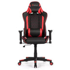 Sedia da Gaming con Massaggio Costway, Sedia da Corsa Reclinabile con Supporto Lombare e Poggiatesta Bianco/Blu/Rosa/Rosso