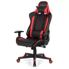 Sedia da Gaming con Massaggio Costway, Sedia da Corsa Reclinabile con Supporto Lombare e Poggiatesta Bianco/Blu/Rosa/Rosso