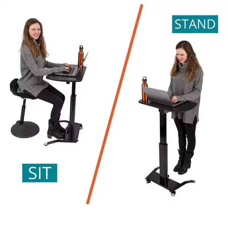 Stand Up Desk Store Supporto per laptop con leggio inclinabile regolabile in altezza con sollevamento pneumatico