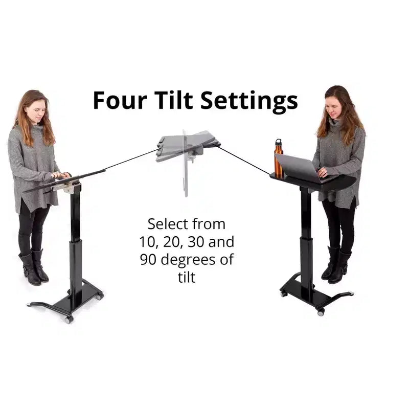Stand Up Desk Store Supporto per laptop con leggio inclinabile regolabile in altezza con sollevamento pneumatico