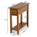 Tavolino Costway da Divano Letto Comodino Stretto con Cassetto