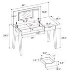 Costway Tavolo da toeletta con specchio ribaltabile Scrivania per computer con cassetto portaoggetti, noce