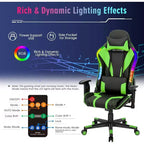 Sedia da gaming Costway, girevole e regolabile, con luci LED dinamiche