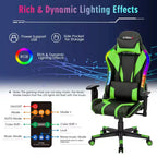 Sedia da gaming Costway, girevole e regolabile, con luci LED dinamiche