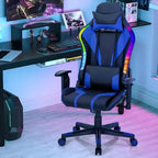 Sedia da gaming Costway, girevole e regolabile, con luci LED dinamiche