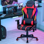 Sedia da gaming Costway, girevole e regolabile, con luci LED dinamiche