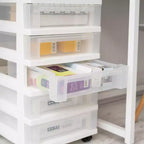 IRIS USA Carrello portaoggetti a 6 cassetti con piano organizer, bianco