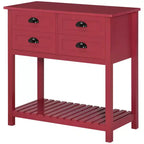 HOMCOM Credenza Madia, Tavolo Consolle da Ingresso con 4 Cassetti e Ripiano Inferiore a Doghe, per Cucina, Sala da Pranzo, Soggiorno