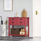 HOMCOM Credenza Madia, Tavolo Consolle da Ingresso con 4 Cassetti e Ripiano Inferiore a Doghe, per Cucina, Sala da Pranzo, Soggiorno
